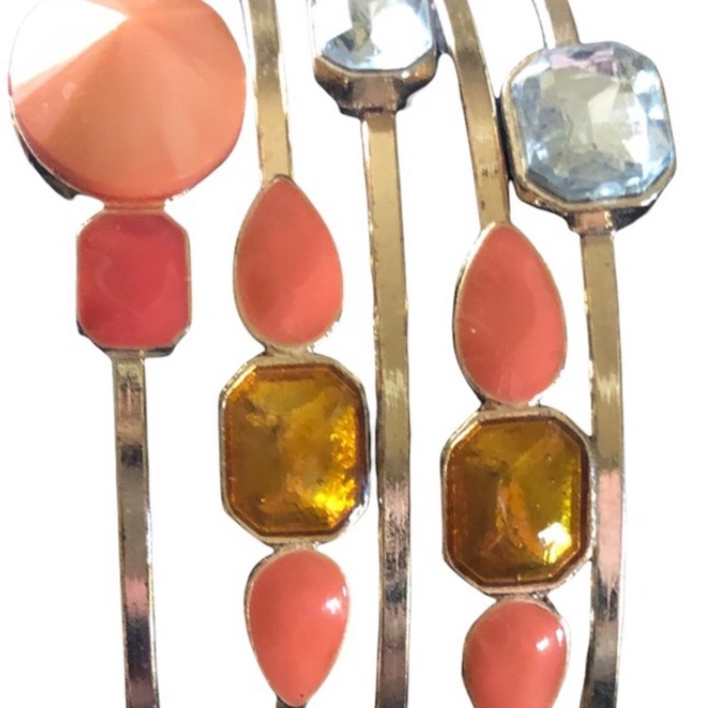Orange and Gold Tone Bangles